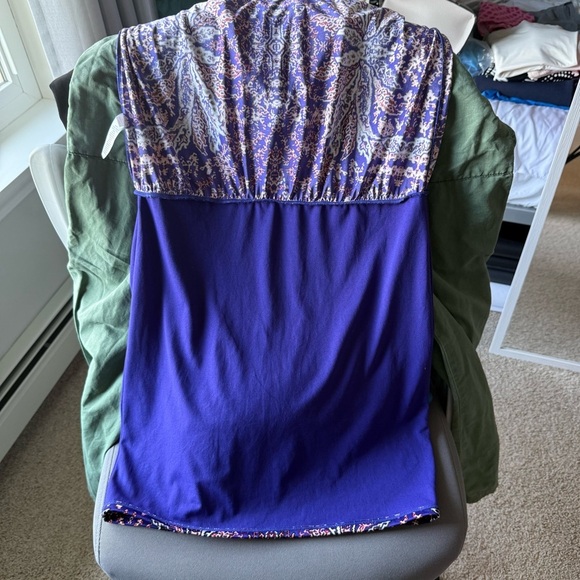 Athleta Purple multi color Tiered Bra Top Halter Sundress. Size M - Picture 9 of 9